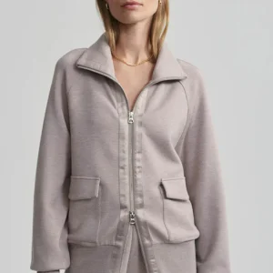 ROXBURY ZIP THROUGH - TAUPE MARL