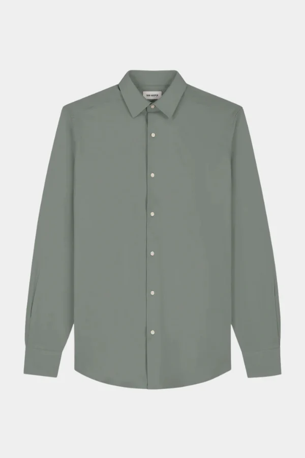 COTTON STRETCH SHIRT - LEAF GREEN - Afbeelding 2