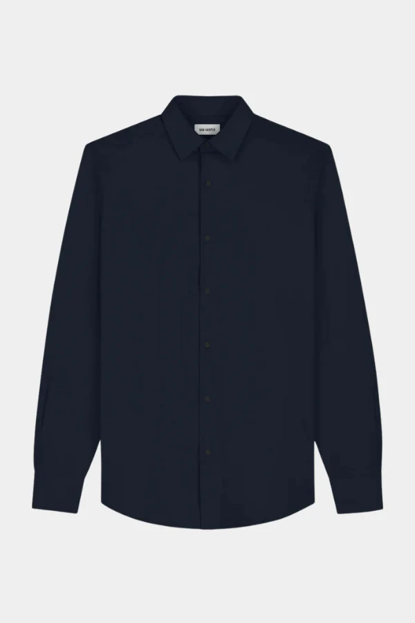 COTTON STRETCH SHIRT - DARK NAVY - Afbeelding 2