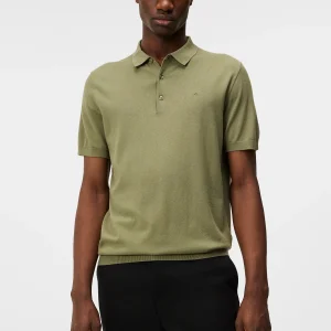 RIDGE RAYON SILK POLO - OIL GREEN