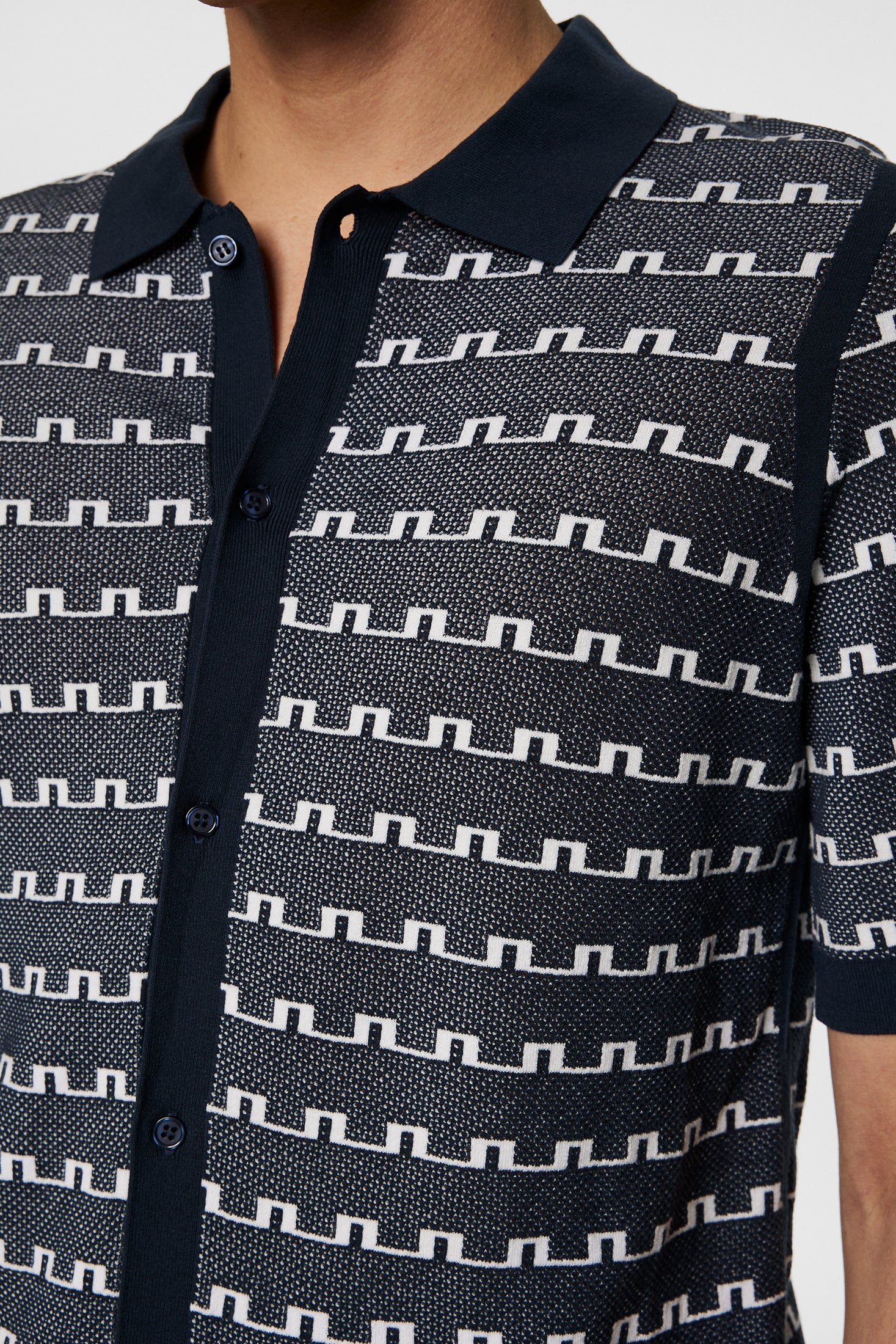ROLANDO LOGO JACQUARD POLO - JL NAVY - Afbeelding 6