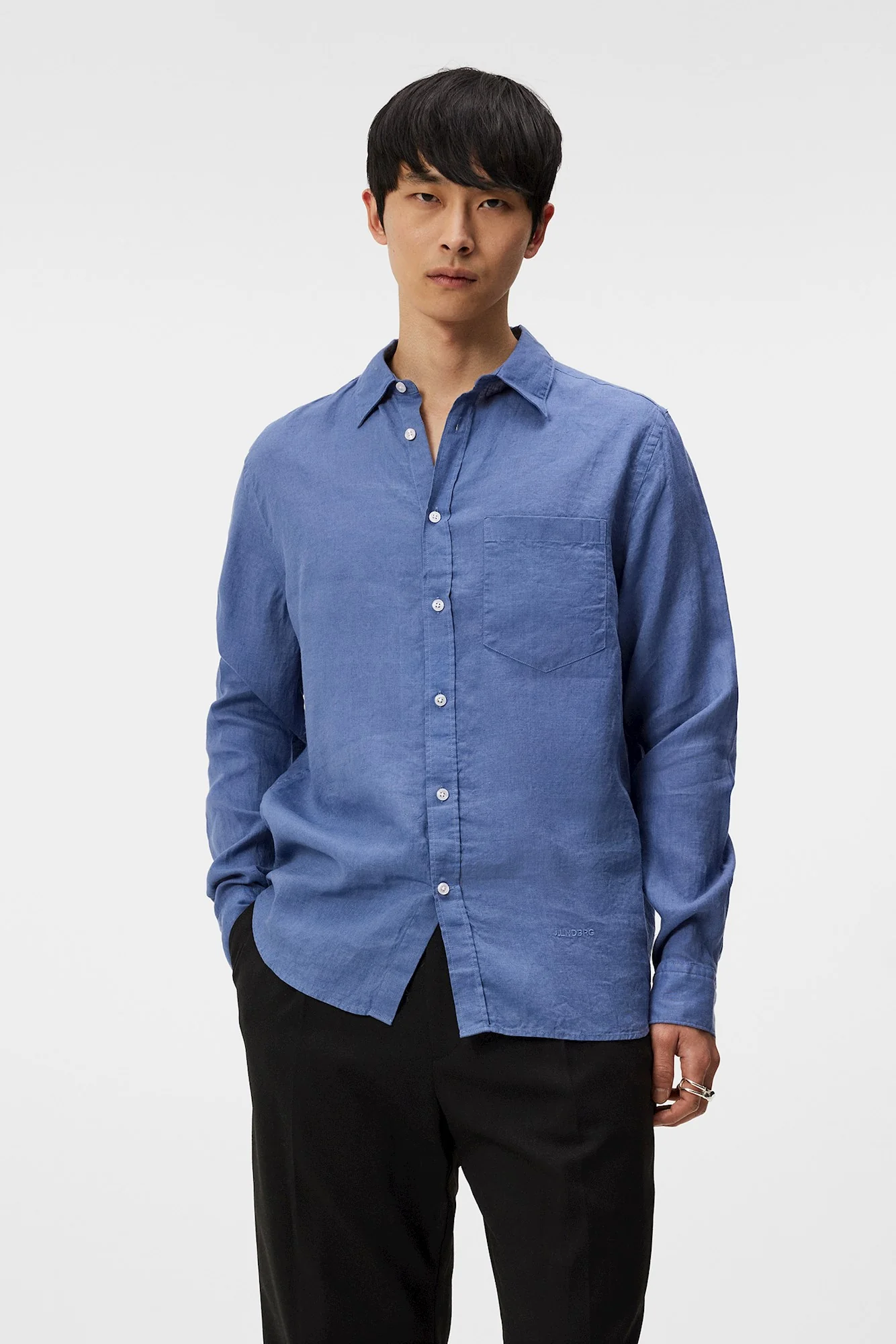 REG LS CLEAN LINEN SHIRT - BIJOU BLUE