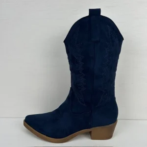 Gave suèdine cowboylaars donkerblauw