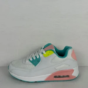 Air sneakers wit groen roze