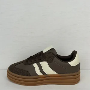 Gave sneakers met retrozool bruin