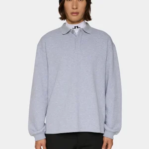 CADAN POLO SWEATER - MEDIUM GREY MELANGE