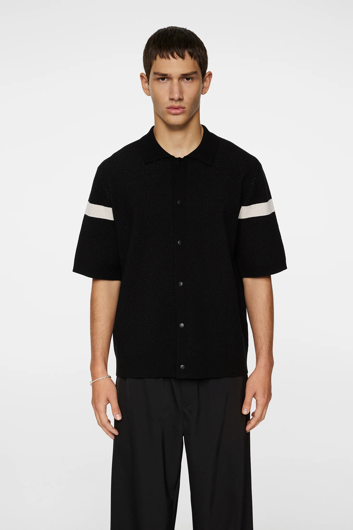 RAYNE KNITTED SHIRT - BLACK - Afbeelding 2