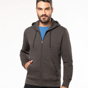 Kariban Ecologische sweater met Capuchon en Rits heren Vest