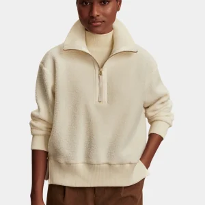 ROSELLE HALF ZIP FLEECE - EGRET