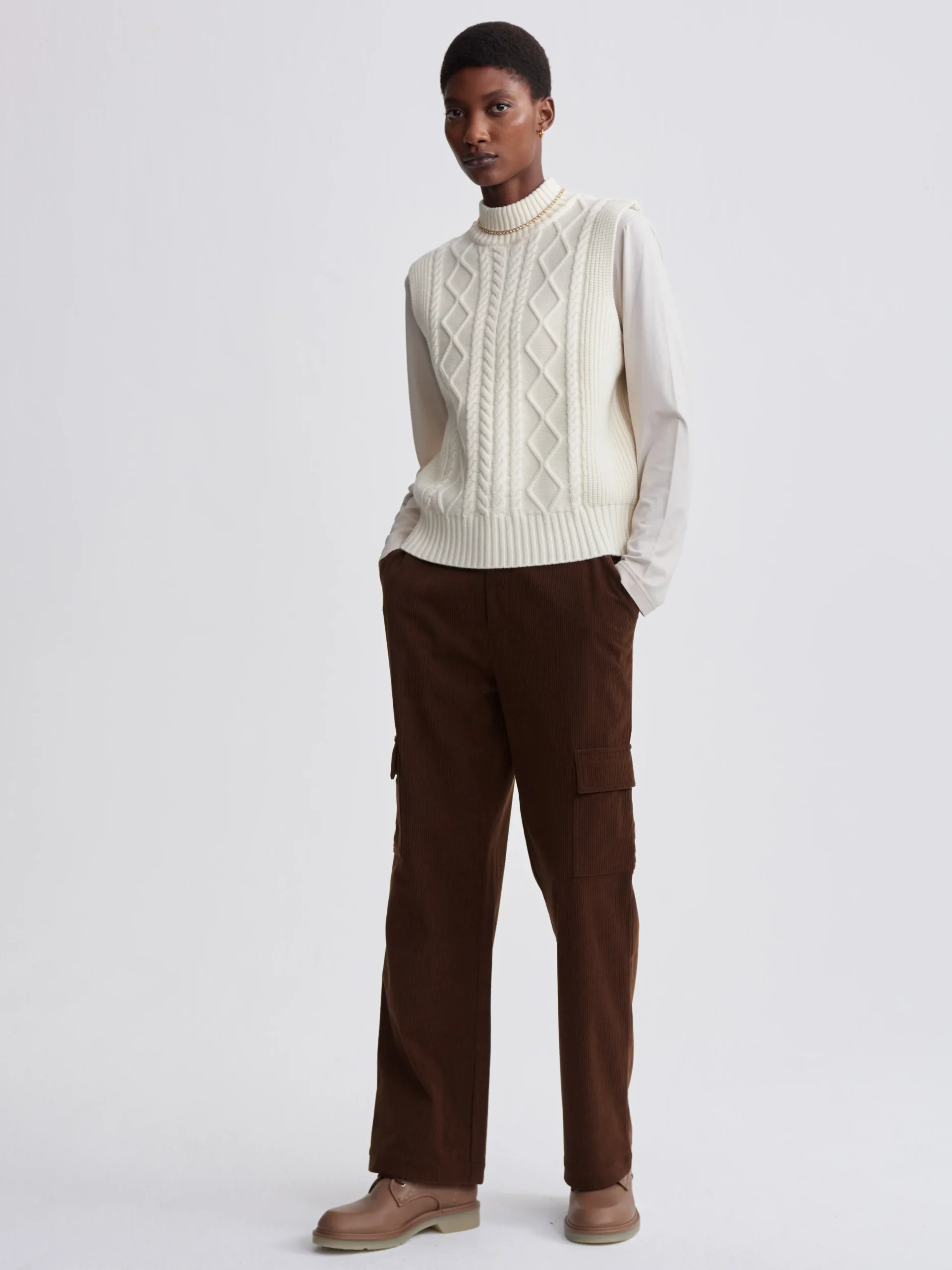 JOILETTE ROLL NECK VEST - EGRET - Afbeelding 4