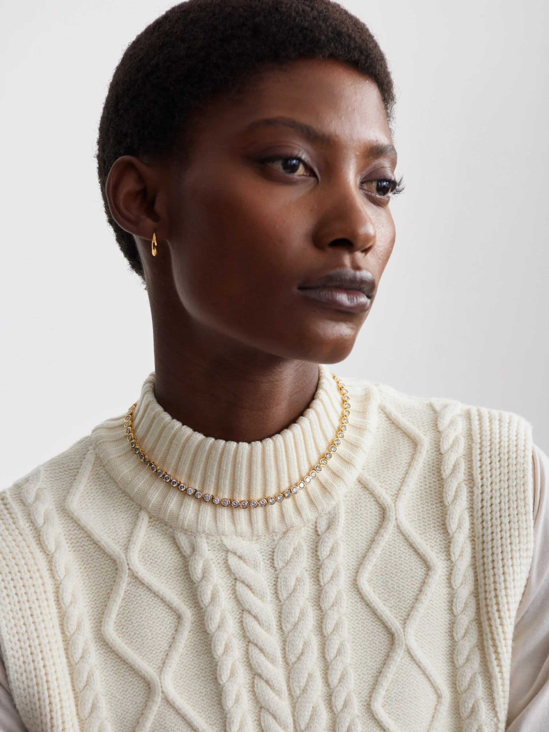 JOILETTE ROLL NECK VEST - EGRET - Afbeelding 6