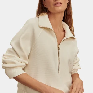 MILANO HALF ZIP SWEAT - IVORY